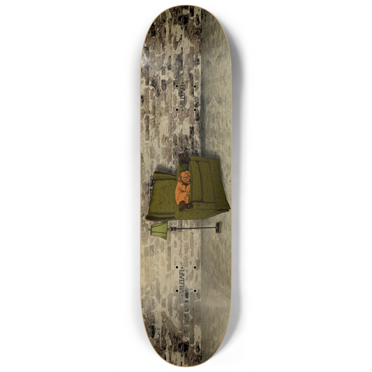 Sleeping Staffy wood grain Custom Skateboard